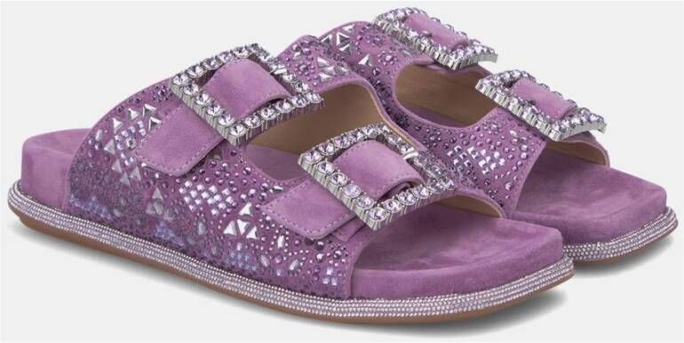 Alma en Pena Rhinestone Flat Sandal Purple Dames