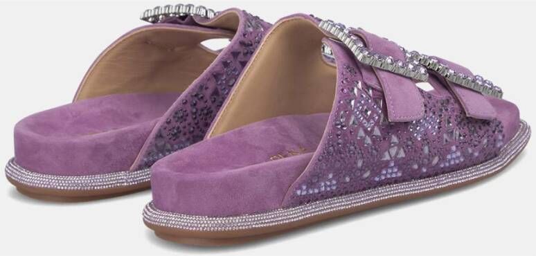 Alma en Pena Rhinestone Flat Sandal Purple Dames