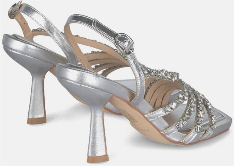 Alma en Pena Rhinestone Hak Sandaal Banden Gray Dames