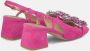 Alma en Pena Rhinestone Hakken Schoenen Vierkante Neus Gesp Pink Dames - Thumbnail 3