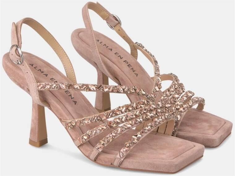 Alma en Pena Rhinestone Heel Sandaalbanden Pink Dames