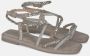 Alma en Pena Rhinestone Interlaced Flat Sandal Gray Dames - Thumbnail 2