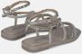 Alma en Pena Rhinestone Interlaced Flat Sandal Gray Dames - Thumbnail 3