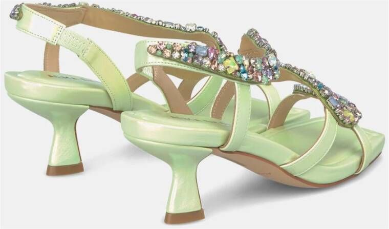 Alma en Pena Rhinestone Kitten Sandal Green Dames