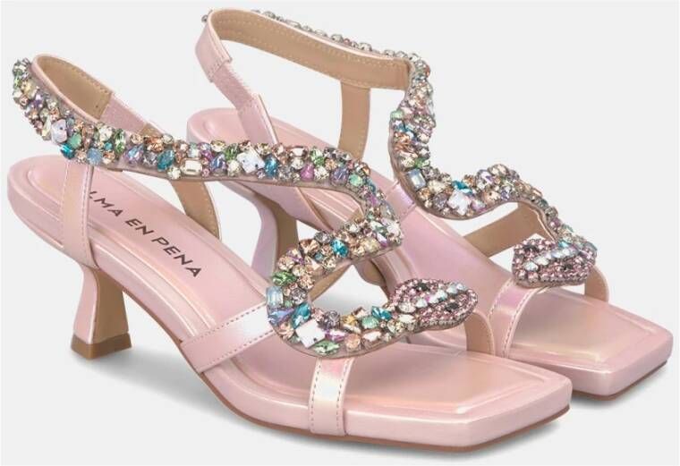 Alma en Pena Rhinestone Kitten Sandal Pink Dames