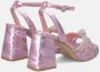 Alma en Pena Rhinestone Knoop Hak Sandaal Pink Dames - Thumbnail 3