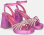 Alma en Pena Rhinestone Knoop Hak Sandaal Pink Dames - Thumbnail 2