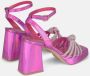 Alma en Pena Rhinestone Knoop Hak Sandaal Pink Dames - Thumbnail 3