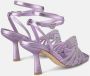 Alma en Pena Rhinestone Knoop Hak Sandaal Purple Dames - Thumbnail 3