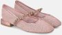 Alma en Pena Rhinestone Mesh Ballet Flats Pink Dames - Thumbnail 2