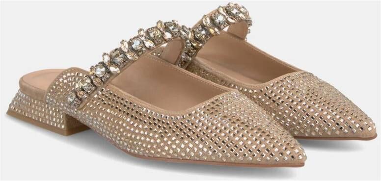 Alma en Pena Rhinestone mule Brown Dames