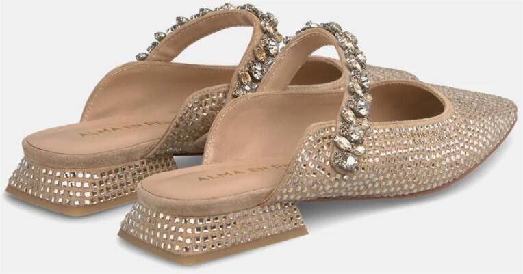 Alma en Pena Rhinestone mule Brown Dames