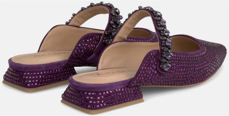 Alma en Pena Rhinestone mule Purple Dames