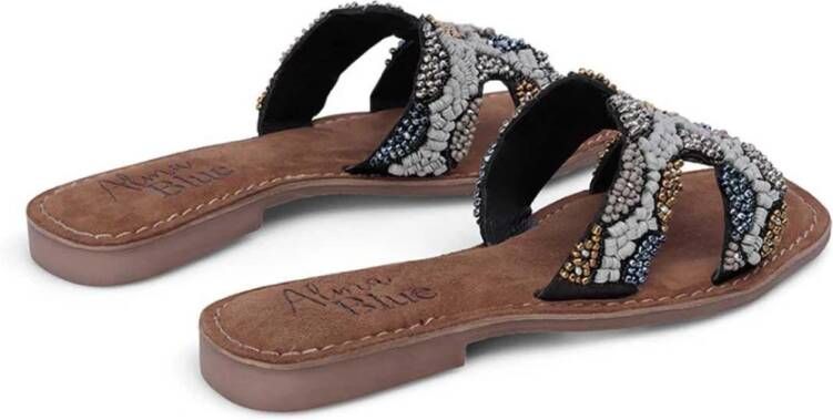 Alma en Pena Rhinestone Sandal with Comfortable Insole Black Dames