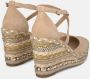 Alma en Pena Rhinestone Sleehak Sandaal Beige Dames - Thumbnail 3