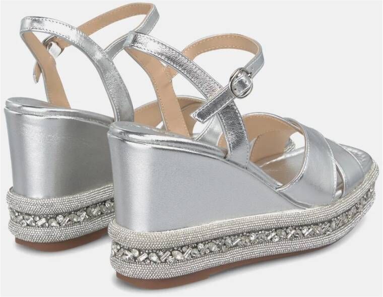 Alma en Pena Rhinestone Sleehak Sandaal Gray Dames