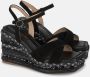 Alma en Pena Rhinestone Sleehak Sandaal met Vlecht Detail Black Dames - Thumbnail 2