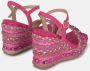 Alma en Pena Rhinestone Sleehak Sandaal met Vlecht Detail Pink Dames - Thumbnail 3