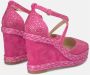 Alma en Pena Rhinestone Sleehak Sandaal Pink Dames - Thumbnail 3