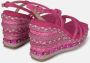 Alma en Pena Rhinestone Sleehak Sandaal Pink Dames - Thumbnail 3