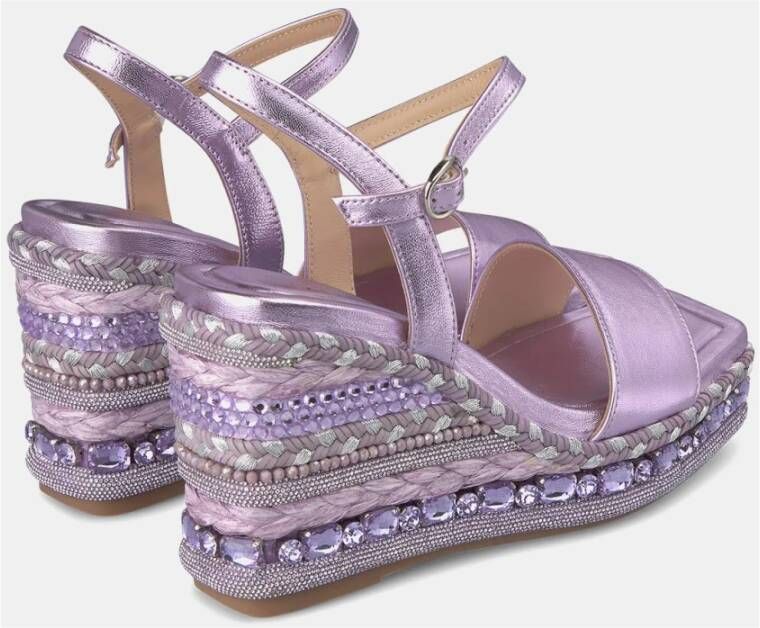 Alma en Pena Rhinestone Sleehak Sandaal Purple Dames