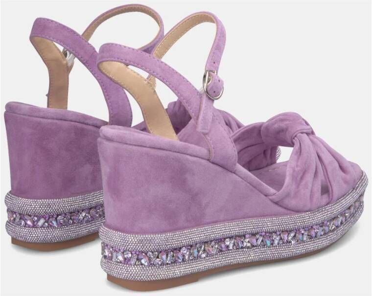 Alma en Pena Rhinestone Sleehak Sandaal Purple Dames