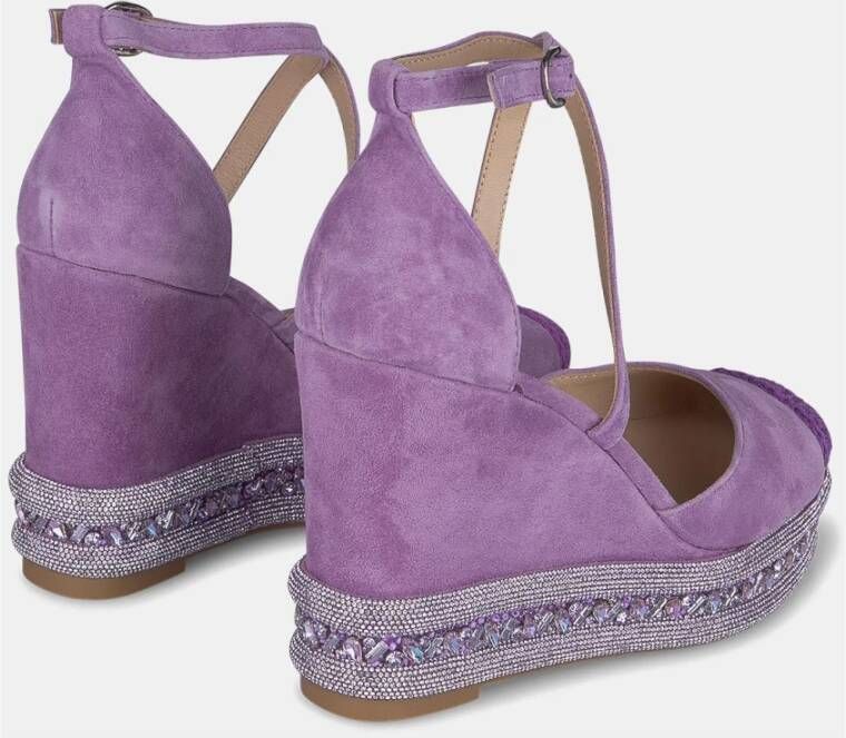 Alma en Pena Rhinestone Sleehak Sandaal Purple Dames