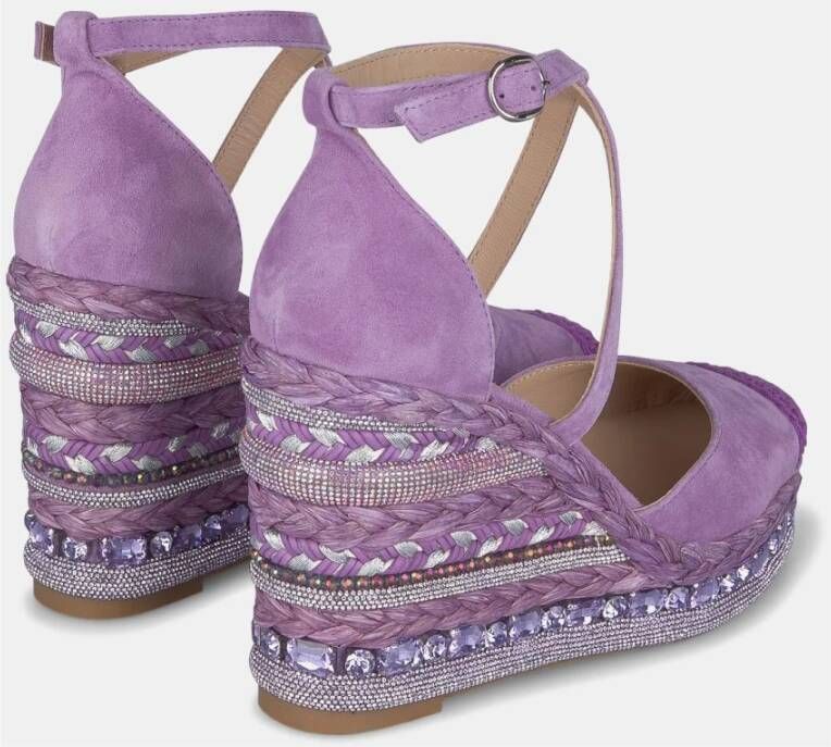 Alma en Pena Rhinestone Sleehak Sandaal Purple Dames