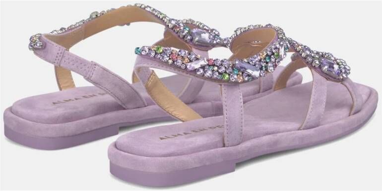 Alma en Pena Rhinestone Snake Flat Sandal Purple Dames