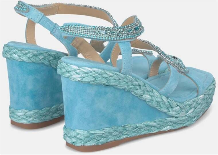 Alma en Pena Rhinestone Snake Sleehak Sandaal Blue Dames