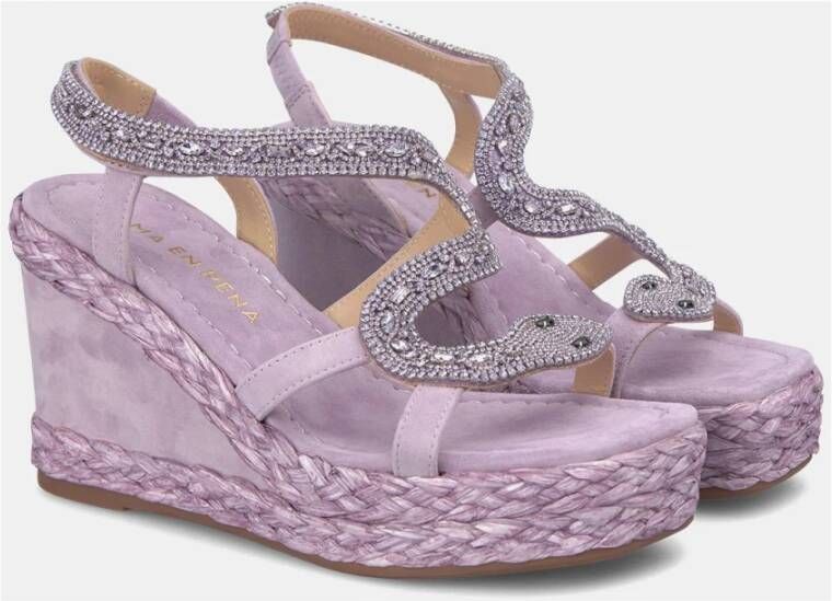 Alma en Pena Rhinestone Snake Sleehak Sandaal Purple Dames