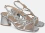 Alma en Pena Rhinestone Square Heel Sandal Gray Dames - Thumbnail 2