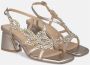 Alma en Pena Rhinestone Square Heel Sandal Yellow Dames - Thumbnail 2