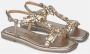 Alma en Pena Rhinestone Square Toe Flat Sandal Yellow Dames - Thumbnail 2