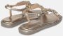 Alma en Pena Rhinestone Square Toe Flat Sandal Yellow Dames - Thumbnail 3