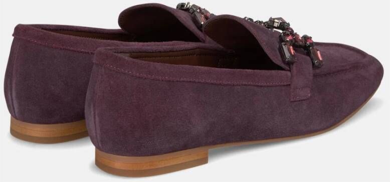 Alma en Pena Rhinestone Stirrup Flat Moccasin Purple Dames