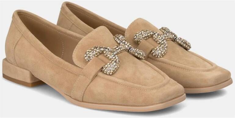 Alma en Pena Rhinestone Stirrup Moccasin Beige Dames