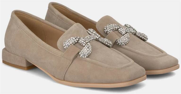 Alma en Pena Rhinestone Stirrup Moccasin Gray Dames