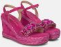 Alma en Pena Rhinestone Strap Sleehak Sandaal Pink Dames - Thumbnail 2