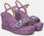 Alma en Pena Rhinestone Strap Sleehak Sandaal Purple Dames - Thumbnail 2