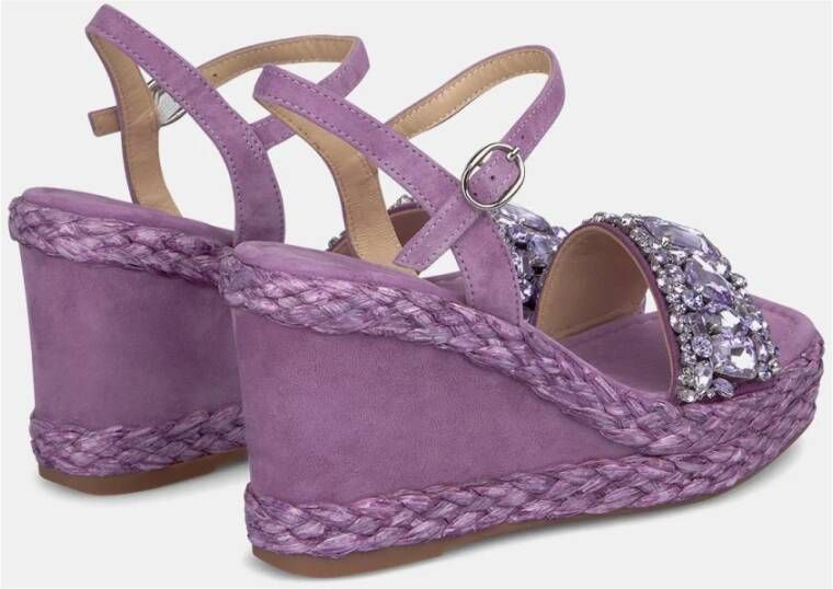 Alma en Pena Rhinestone Strap Sleehak Sandaal Purple Dames