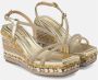 Alma en Pena Rhinestone Strappy Sleehak Sandaal Yellow Dames - Thumbnail 2