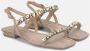 Alma en Pena Rhinestone Straps Flat Sandal Beige Dames - Thumbnail 2