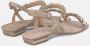 Alma en Pena Rhinestone Straps Flat Sandal Beige Dames - Thumbnail 3