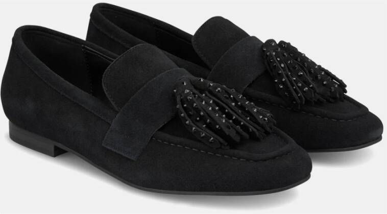 Alma en Pena Rhinestone Tassel Loafer Black Dames