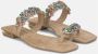 Alma en Pena Rhinestone Toe Flat Sandal Beige Dames - Thumbnail 2