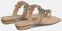 Alma en Pena Rhinestone Toe Flat Sandal Beige Dames - Thumbnail 3