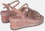 Alma en Pena Rhinestone Wedge Sandaal met Gevlochten Band Orange Dames - Thumbnail 3