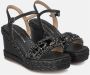 Alma en Pena Rhinestone Wedge Sandaal met Gevlochten Detail Black Dames - Thumbnail 2