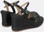 Alma en Pena Rhinestone Wedge Sandaal met Gevlochten Detail Black Dames - Thumbnail 3